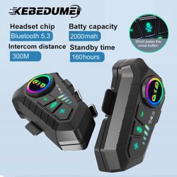 kebidumei motorcycle intercom headset helmet bt, riders waterproof interphone with music sharing & noise reduction