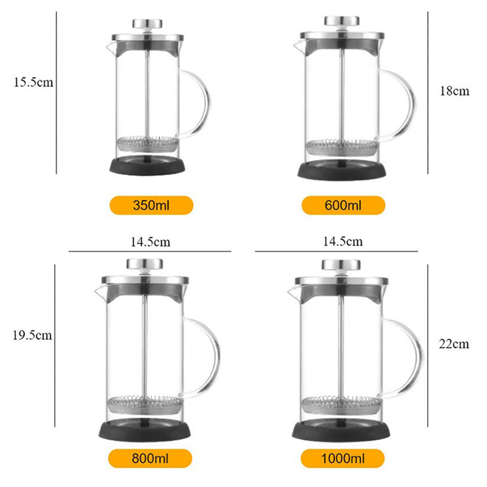 High Borosilicate Glass Coffee French Press Pot With Filter Hand Punch Design For Brewing Coffee Te 5