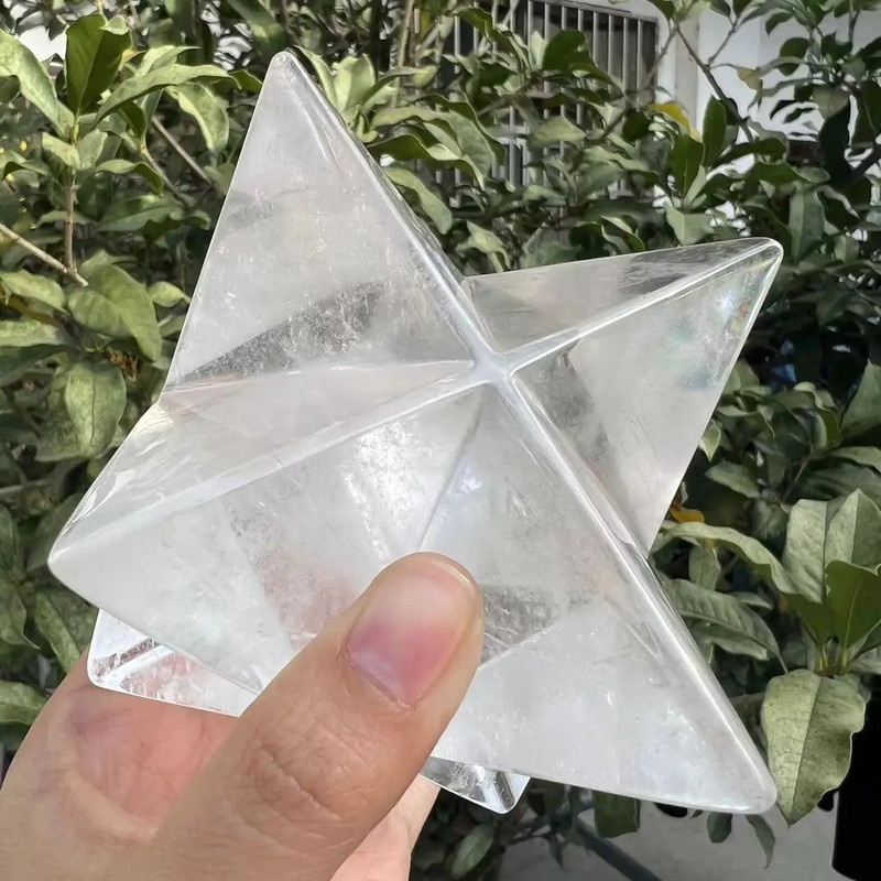 10CM Natural Clear Crystal Merkaba Pendulum Healing Energy Stones For Jewelry Decoration Spiritual 2