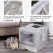 Foldable Cat Litter Box With Drawer Scooper Convenient Covered Litter Pan For Cats Easy Cleaning