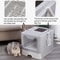 Foldable Cat Litter Box With Drawer Scooper Convenient Covered Litter Pan For Cats Easy Cleaning