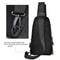 Mens Fashion Chest Bag Solid Color Nylon Crossbody Shoulder Bag With USB Charging Outdoor Casual On 4