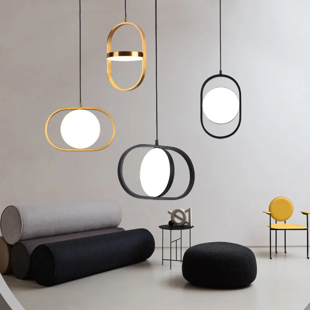 Modern LED Pendant Lights Fixture, Gold Hanging Lamps for Bedroom, Kitchen, Dining Room, Suspension Luminaire Home Decor