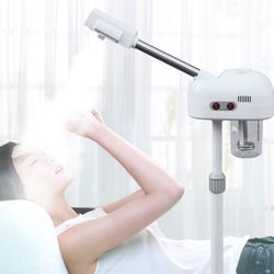 professional facial steamer for beauty salon & home, steam machine with rotating nozzle to cleanse skin & unclog pores