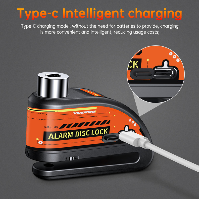 120dB Motorcycle Disc Lock UltraLoud AntiTheft Alarm Lock For Bikes Scooters Motorcycles Waterproo 3