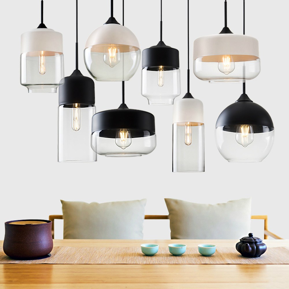 Nordic Pendant Lamp, Modern Glass Hanging LED Light Fixture for Restaurant, Living Room, Bedroom, Indoor Decoration