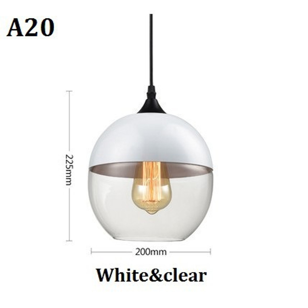 Nordic Pendant Lamp, Modern Glass Hanging LED Light Fixture for Restaurant, Living Room, Bedroom, Indoor Decoration