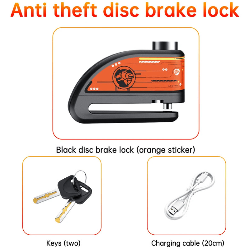 120dB Motorcycle Disc Lock UltraLoud AntiTheft Alarm Lock For Bikes Scooters Motorcycles Waterproo 5
