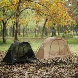 vidalido floating island tent cot, ultralight 1-person off-ground camping tent with mosquito net & waterproof rainfly