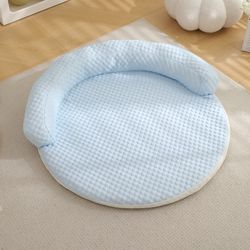 summer pet cool pad dog kennel, breathable iced bean mat for dogs & cats, round cushion bed for cooling comfort