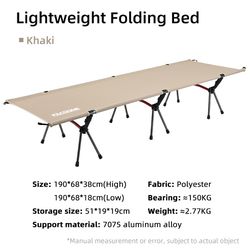 camping cot folding camping bed, portable outdoor sleeping cot for adults & kids, comfortable travel bed
