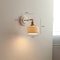 IWHD White Ceramic Modern Wall Lamp, Nordic Japanese Style LED Light for Bedroom, Living Room, Bathroom Mirror