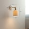 IWHD White Ceramic Modern Wall Lamp, Nordic Japanese Style LED Light for Bedroom, Living Room, Bathroom Mirror
