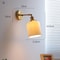 IWHD White Ceramic Modern Wall Lamp, Nordic Japanese Style LED Light for Bedroom, Living Room, Bathroom Mirror