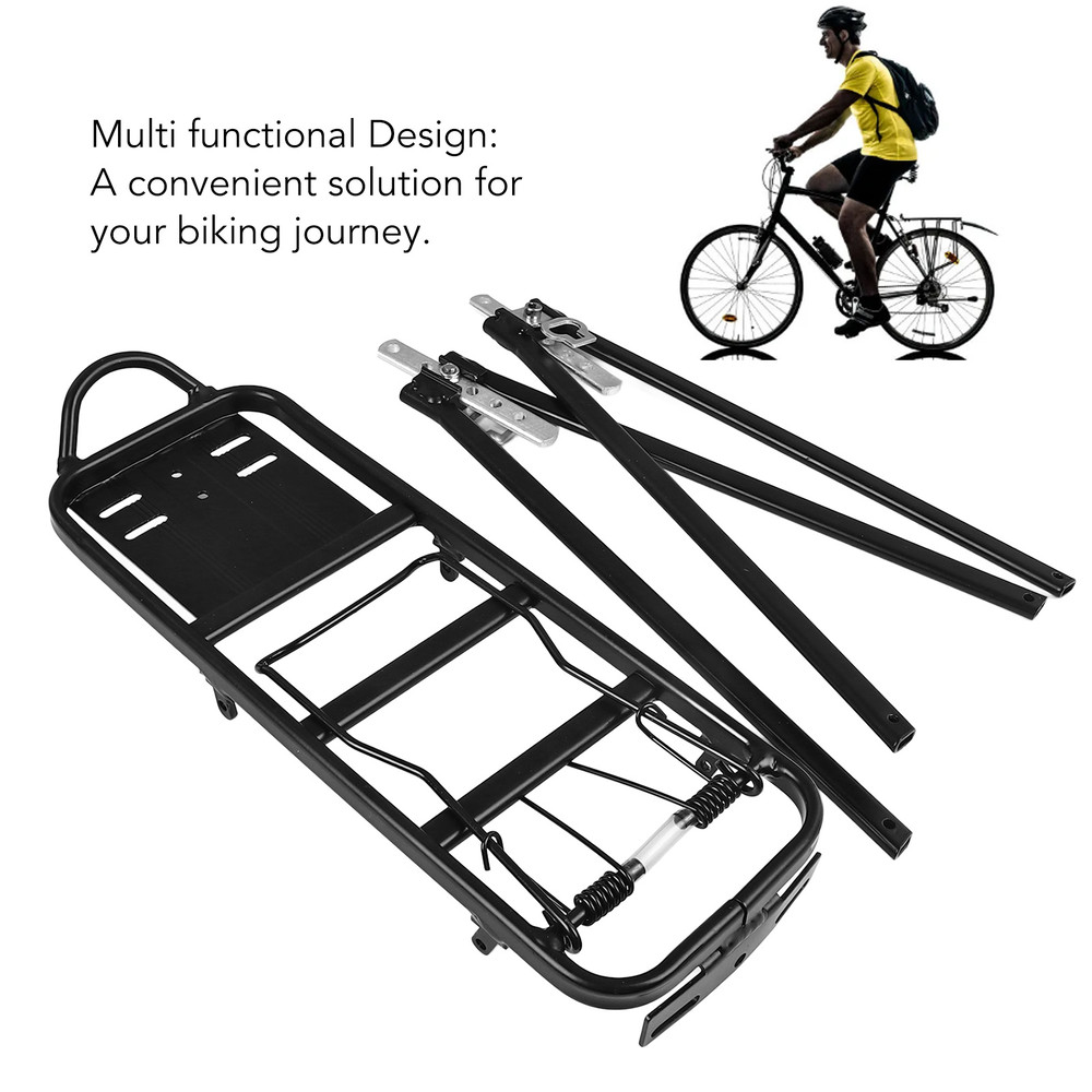 Heavy-Duty Rear Bike Rack Cargo Rack, 154lb Load Aluminum Alloy Touring Carrier for V Brake & Disc Brake MTB/Road Bike