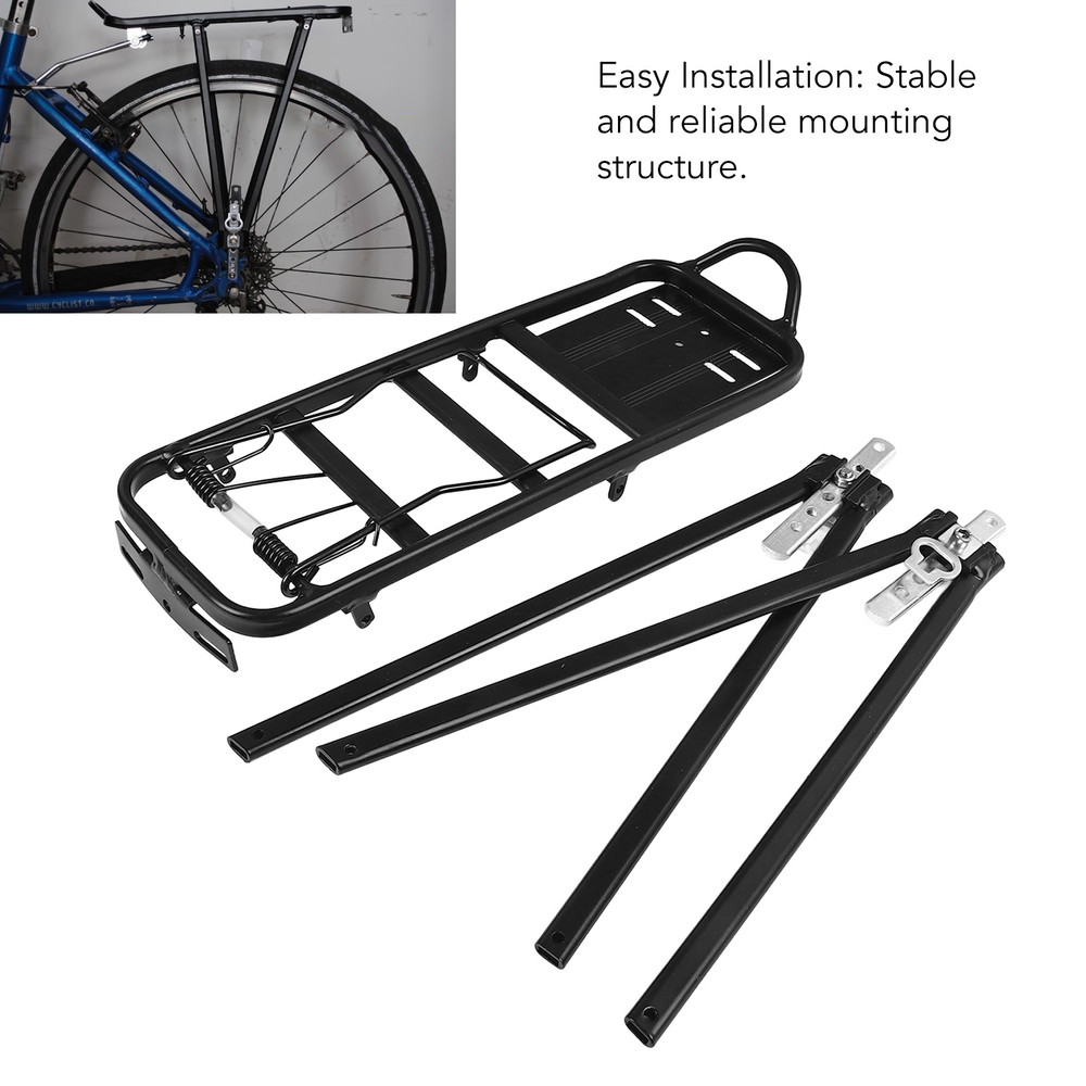 Heavy-Duty Rear Bike Rack Cargo Rack, 154lb Load Aluminum Alloy Touring Carrier for V Brake & Disc Brake MTB/Road Bike