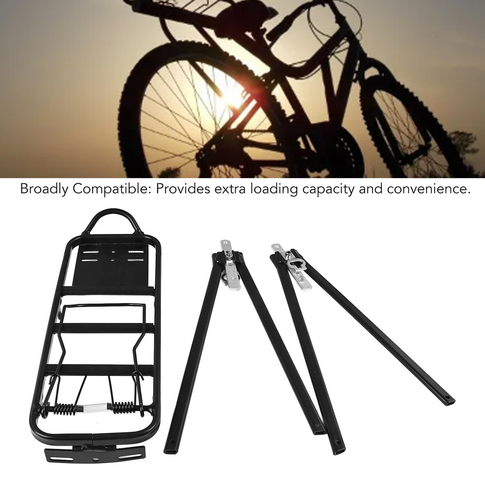 Heavy-Duty Rear Bike Rack Cargo Rack, 154lb Load Aluminum Alloy Touring Carrier for V Brake & Disc Brake MTB/Road Bike