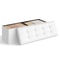 Folding Storage Ottoman Bench (43 Inches), Versatile Footrest, Coffee Table & Storage Chest with Soft Padded Seat