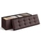 Folding Storage Ottoman Bench (43 Inches), Versatile Footrest, Coffee Table & Storage Chest with Soft Padded Seat