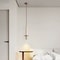 Nordic Modern LED Pendant Lamp Minimalist Long Line Hanging Ceiling Light for Bedroom, Bedside, Black Stone, Home Decor