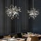 Nordic LED Chandelier, Stainless Steel Chrome Leaf Design for Living Room, Dining Room Bar Table, Modern Personality