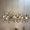 Nordic LED Chandelier, Stainless Steel Chrome Leaf Design for Living Room, Dining Room Bar Table, Modern Personality
