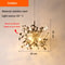 Nordic LED Chandelier, Stainless Steel Chrome Leaf Design for Living Room, Dining Room Bar Table, Modern Personality