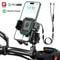 Motorcycle Phone Holder Handlebar Mount, Wireless Charger, USB-C Fast Charging, 1-Second Lock Release, Camera Friendly