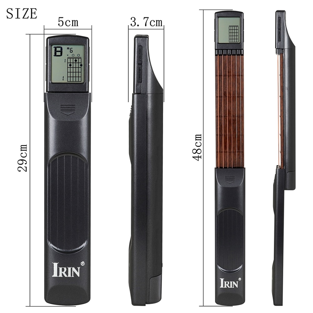 String Guitar Portable Chord Trainer, Fret Guitar Finger Trainer with Screen Display, Beginner & Progressive Training