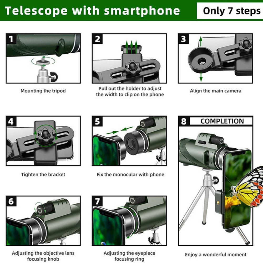 Portable Zoom HD Telescope Folding Long Distance Mini Powerful Telescope For Hunting Camping Sports 7