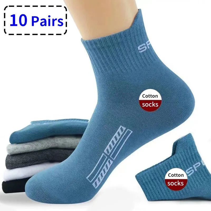 Mens Casual Socks High Quality Cotton Breathable Running Sports Sox Spring Autumn Male Socks Plus S 0