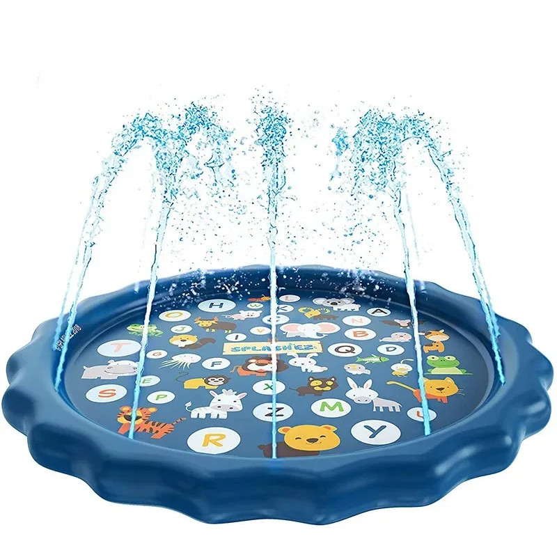 Kids Sprinkler Play Pad Mat Outdoor Lawn Beach, Inflatable Water Spray Splash Cushion for Childrens Summer Water Games