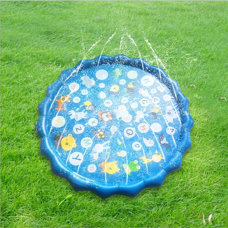 Kids Sprinkler Play Pad Mat Outdoor Lawn Beach, Inflatable Water Spray Splash Cushion for Childrens Summer Water Games