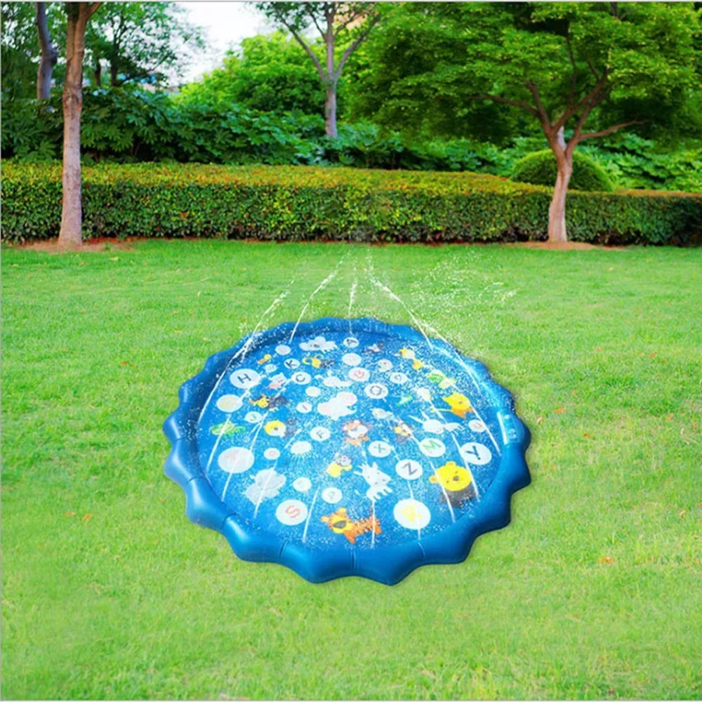Kids Sprinkler Play Pad Mat Outdoor Lawn Beach, Inflatable Water Spray Splash Cushion for Childrens Summer Water Games