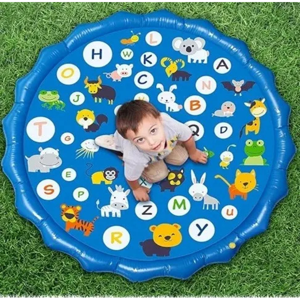 Kids Sprinkler Play Pad Mat Outdoor Lawn Beach, Inflatable Water Spray Splash Cushion for Childrens Summer Water Games