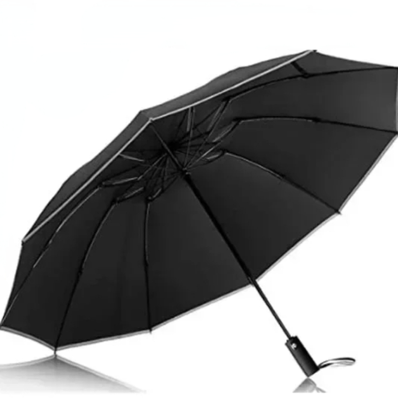Windproof UV Umbrella, Reverse Folding Automatic Open/Close Design with Reflective Stripe for Men & Women