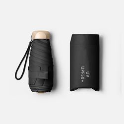 compact mini sun umbrella, pocket rain umbrella, uv ultraviolet protection folding vinyl sun shade, portable capsule