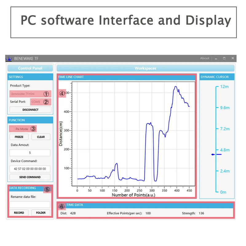 Benewake TFminiS Lidar Single Point Micro Ranging Module For Arduino Pixhawk 456V UARTI2C Interfac 5