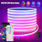 24V RGB Neon LED Lights Strip, Flexible Bluetooth App-Controlled Tape for Wall, Childrens Room, More