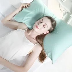orthopedic latex pillow for neck pain relief, breathable cervical support pillow for comfortable sleep