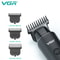 VGR Hair Trimmer Professional Electric Trimmers Cordless Hair Clipper Rechargeable LED Display For 5