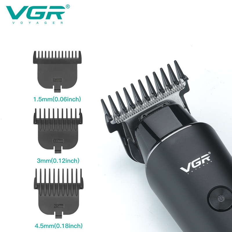 VGR Hair Trimmer Professional Electric Trimmers Cordless Hair Clipper Rechargeable LED Display For 5