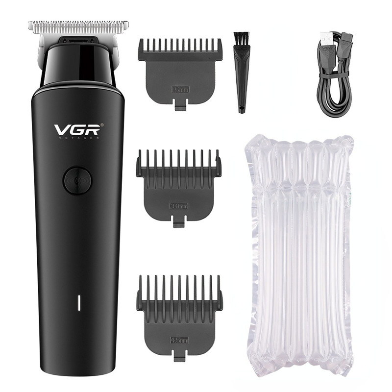 VGR Hair Trimmer Professional Electric Trimmers Cordless Hair Clipper Rechargeable LED Display For 6