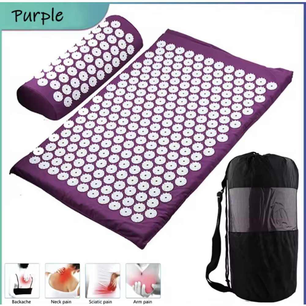 Ultimate Acupressure Mat, Pillow Set for Deep Tissue Muscle Relief and Zen Relaxation.