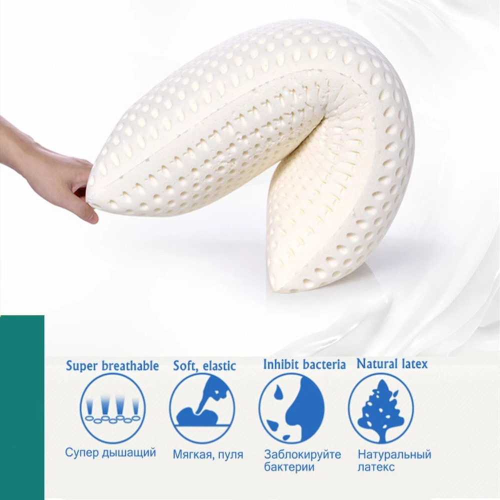 100% Natural Talalay Latex Pillow for Neck Pain, Orthopedic Cervical Support for Side, Back & Stomach Sleepers