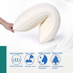 100% natural talalay latex pillow for neck pain, orthopedic cervical support for side, back & stomach sleepers