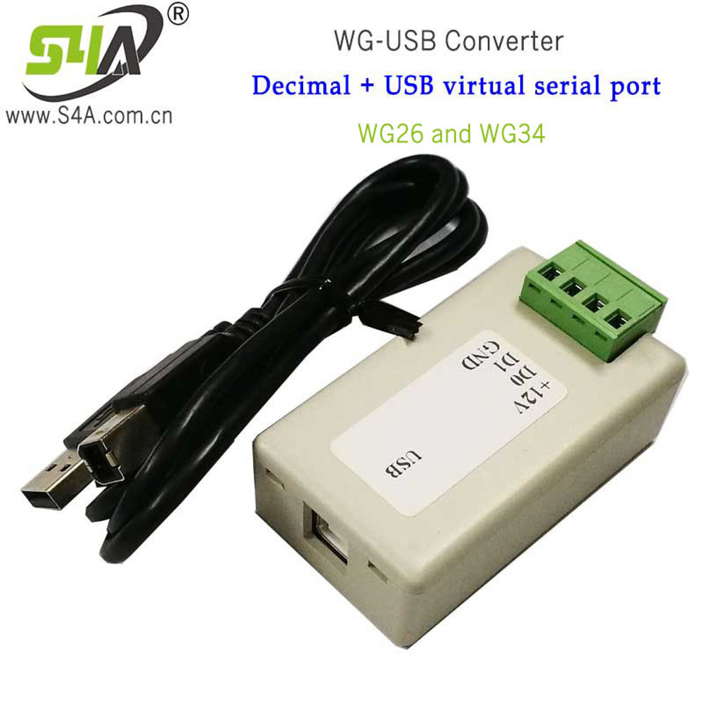 Universal Wiegand 26/34 to USB Converter, WG to RS232 & TCP/Ethernet Adapter for Access Control