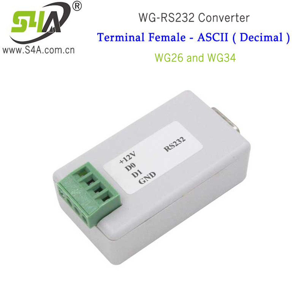 Universal Wiegand 26/34 to USB Converter, WG to RS232 & TCP/Ethernet Adapter for Access Control
