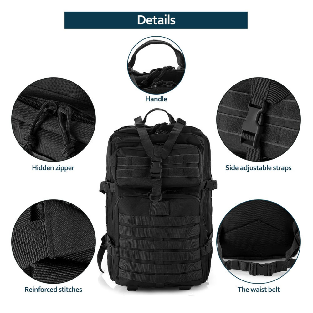 Waterproof Tactical Backpack Sturdy Nylon Hiking Camping Trekking Fishing Hunting Sports Bag Outdoo 3