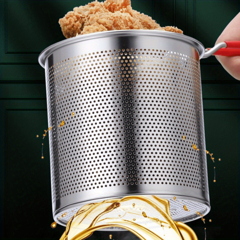 Premium Stainless Steel Strainer Basket for French Fries, Chicken, Cooking Pots, Stainless Steel Deep Fryer Pot